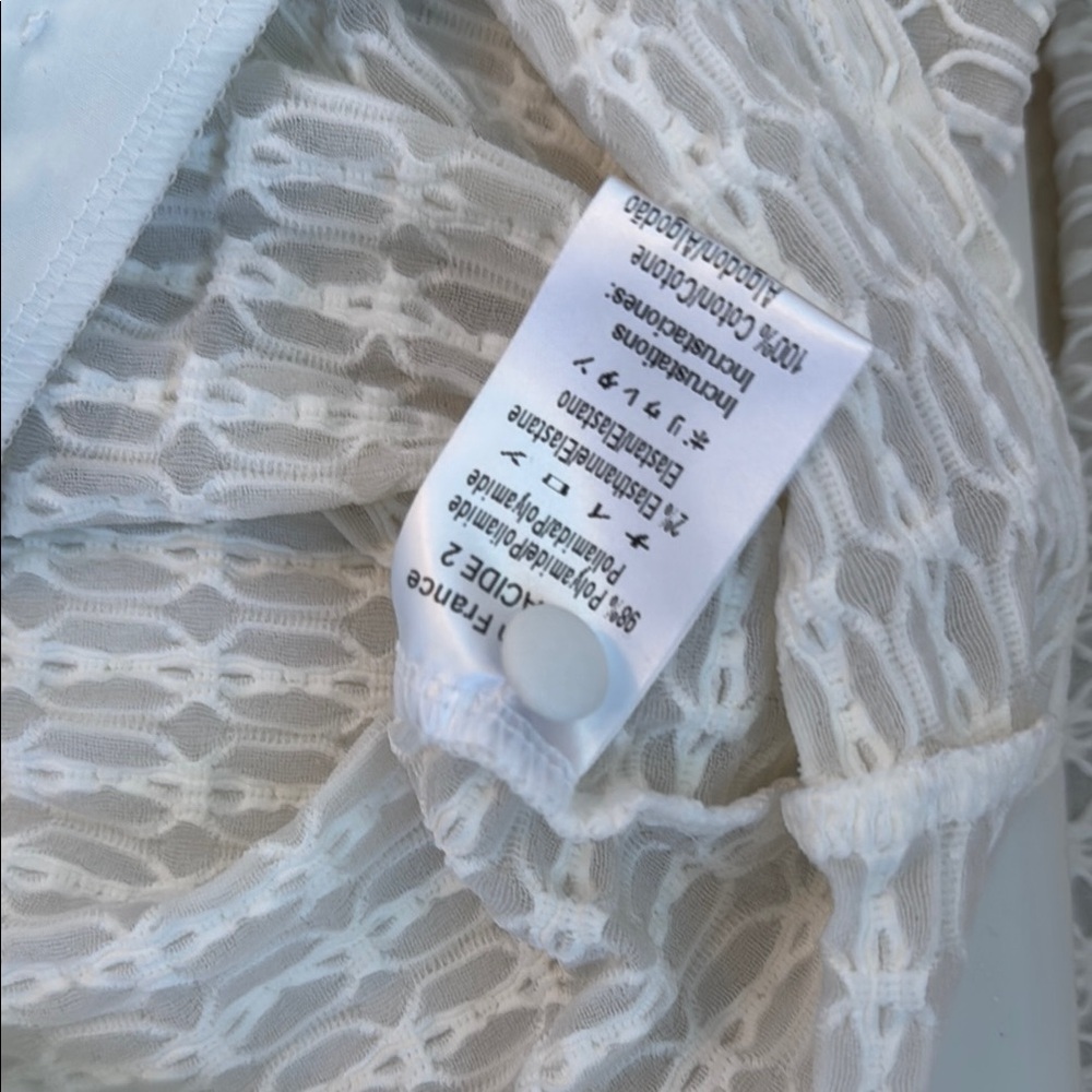 RAYURE White Ruffled Button-Up Cardigan - Picture 6 of 8